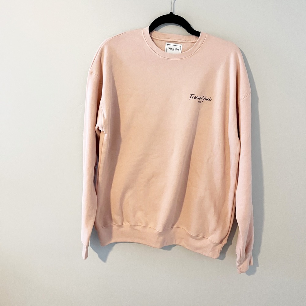 French‎ York NYC Peach Pink Crewneck Sweatshirt women's oversized medium nwot